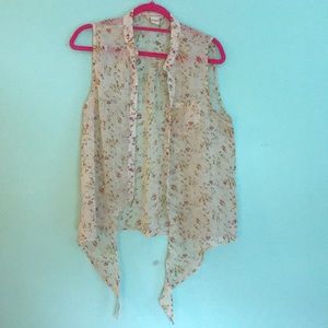 Sheer summer tie tank medium